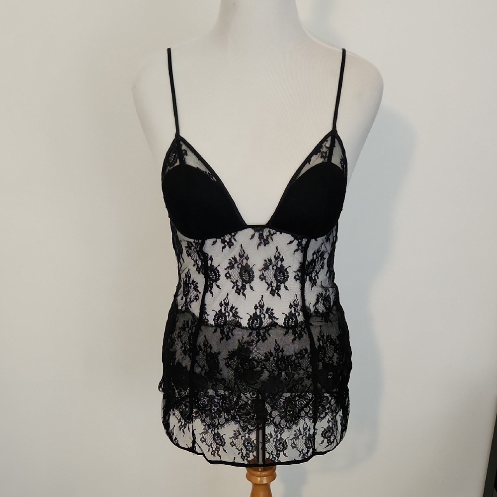 Victoria's Secret Black Lace Chemise